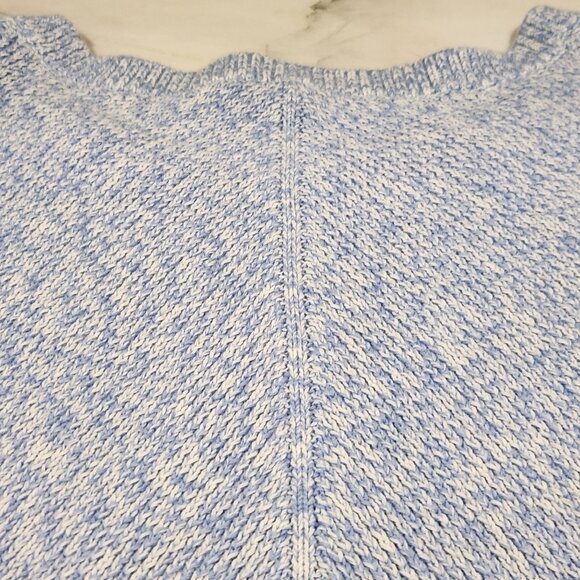 Talbots Blue & White Pima Cotton Knit Sweater Long Sleeve Womens Size L - Picture 6 of 13